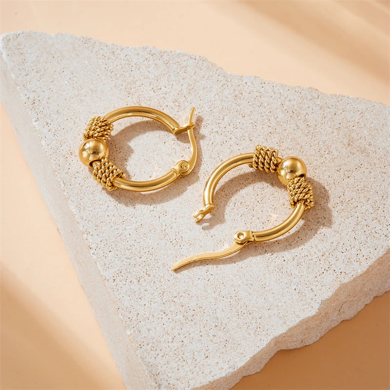 Golden Woven Hoop Earrings