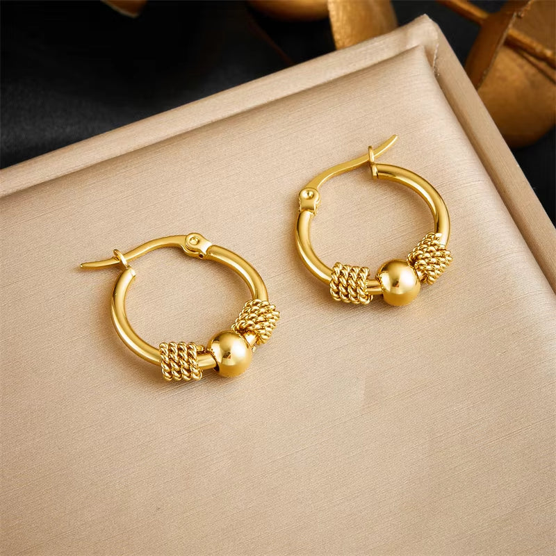 Golden Woven Hoop Earrings