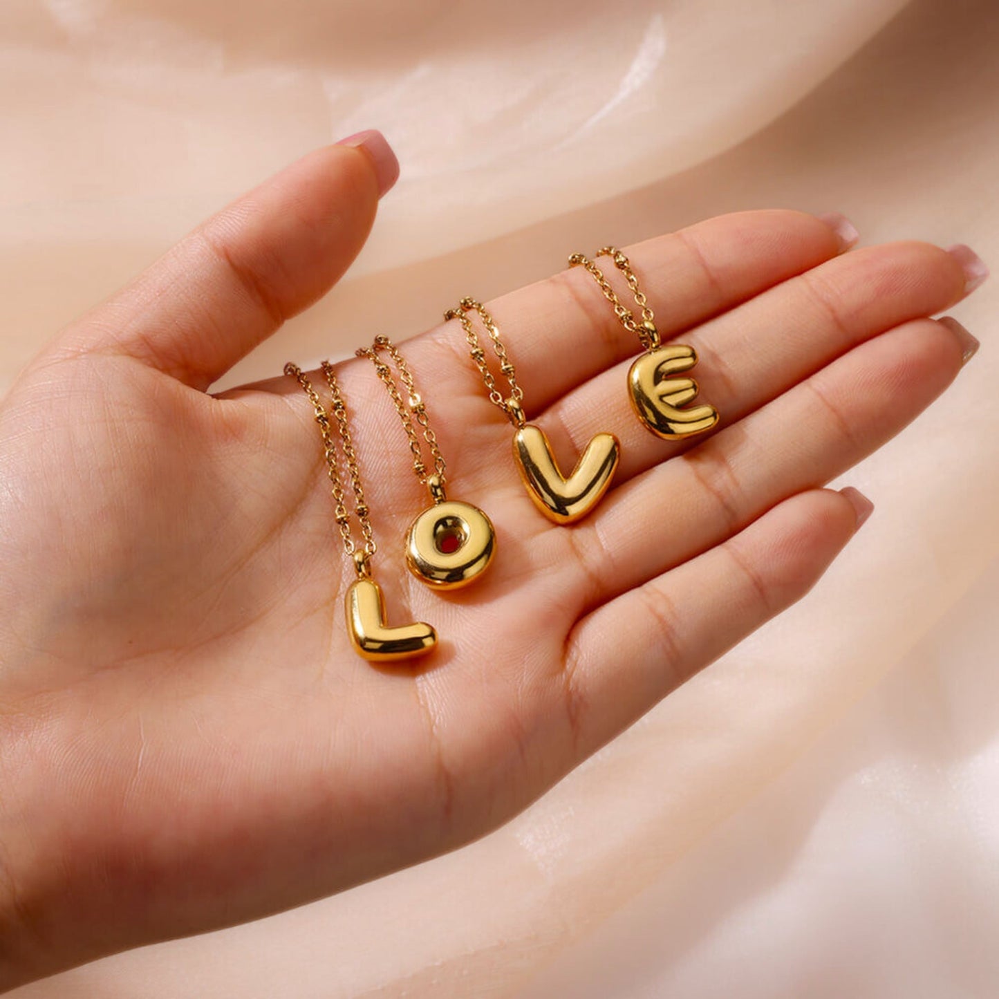 Bubble Initial Necklace