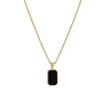 Black Rectangular Pendant Necklace 