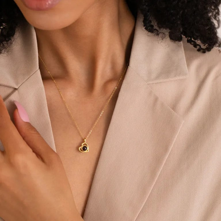Custom Heart Photo Necklace