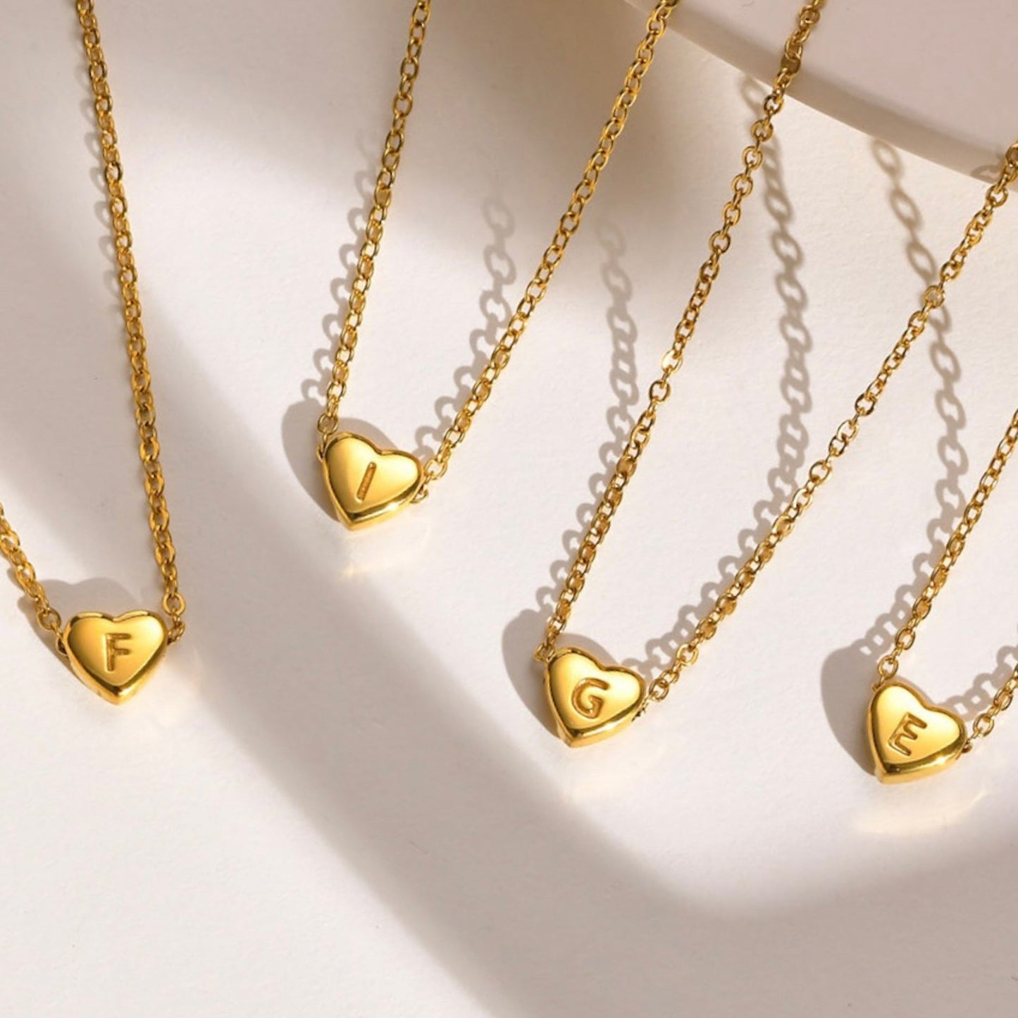 Amour Heart Alphabet Necklace
