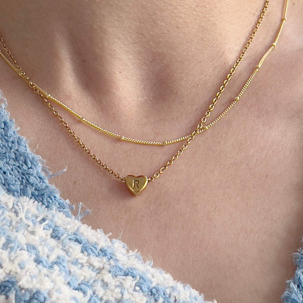 Amour Heart Alphabet Necklace