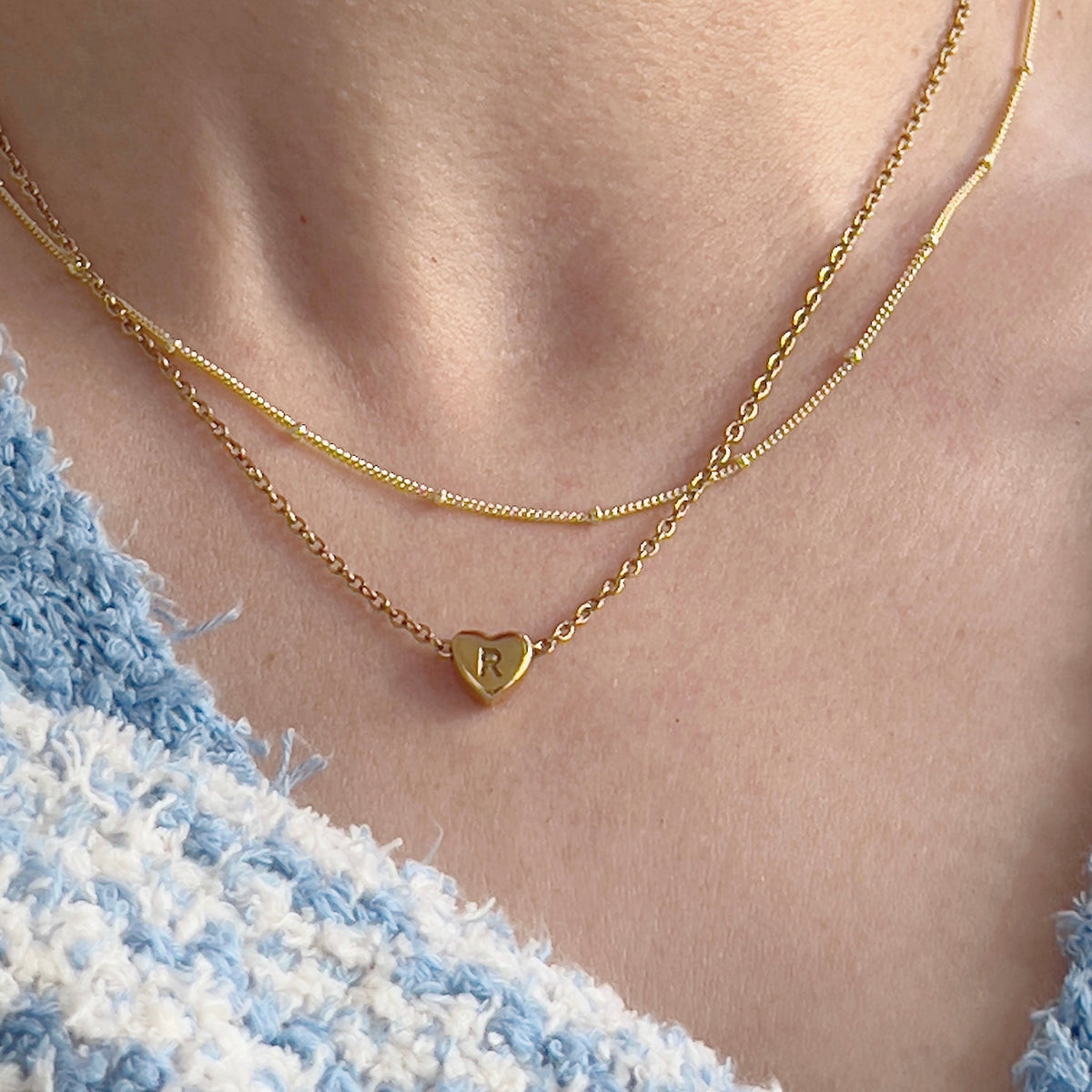 Amour Heart Alphabet Necklace