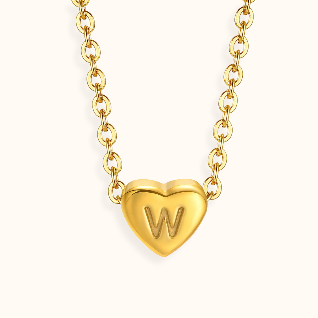 Amour Heart Alphabet Necklace