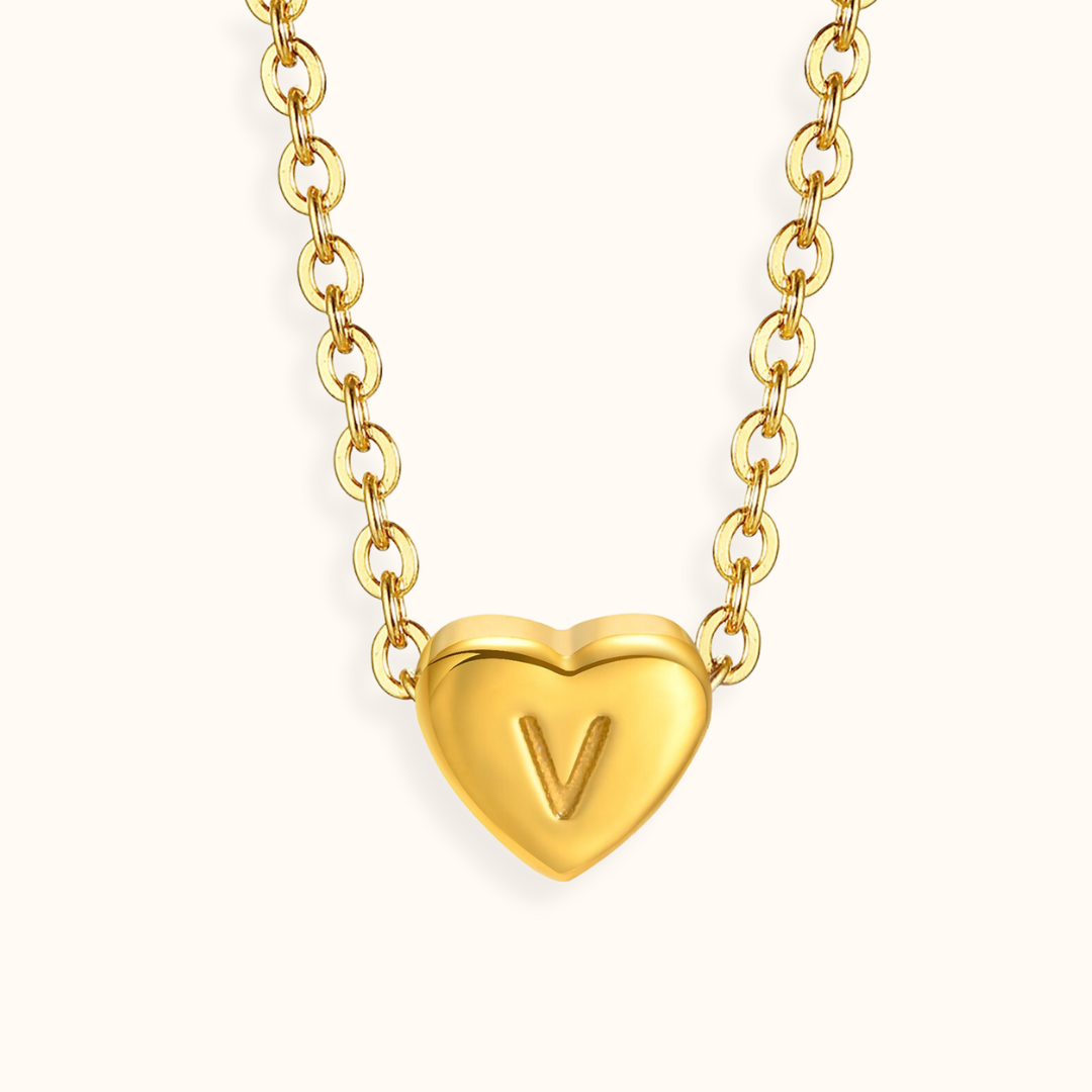 Amour Heart Alphabet Necklace