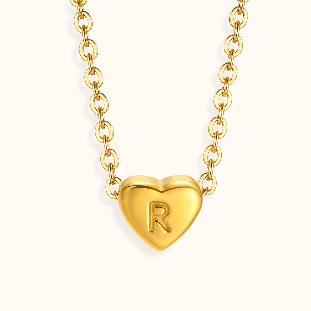 Amour Heart Alphabet Necklace
