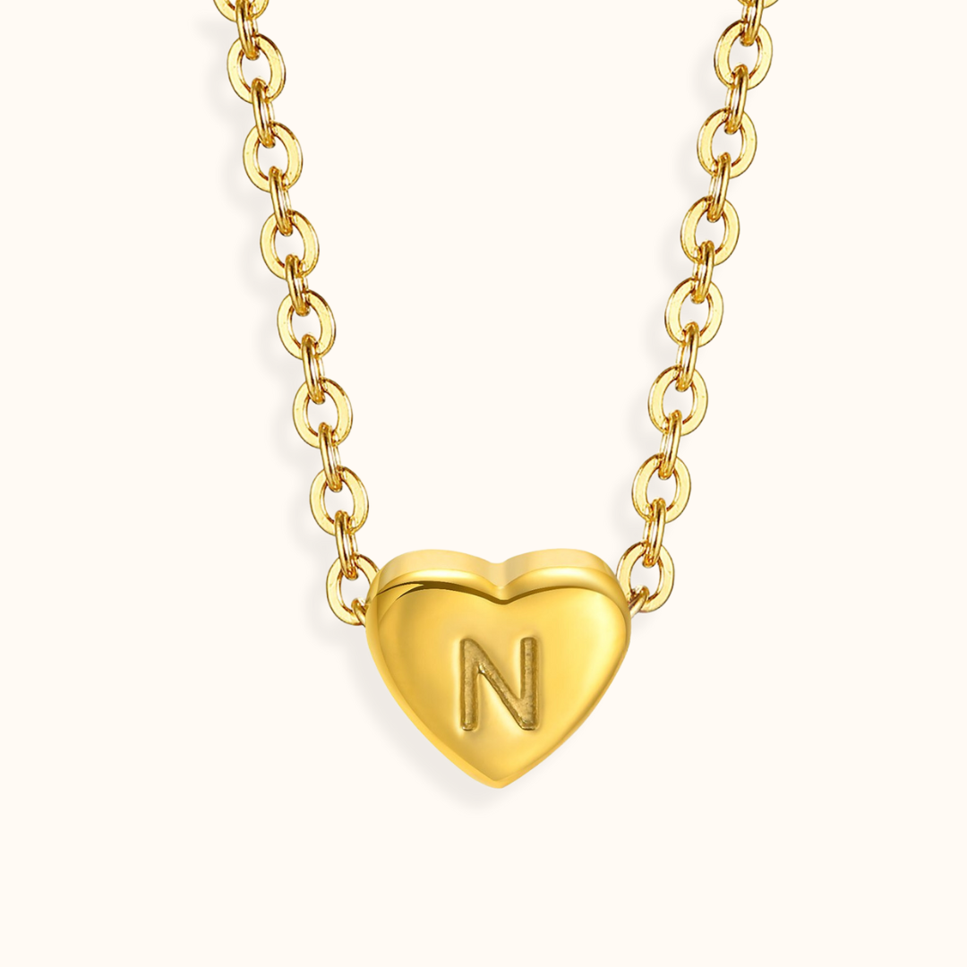 Amour Heart Alphabet Necklace