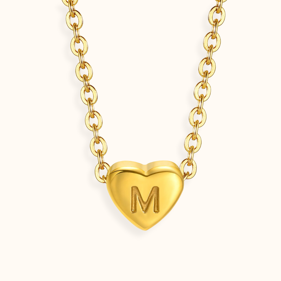 Amour Heart Alphabet Necklace