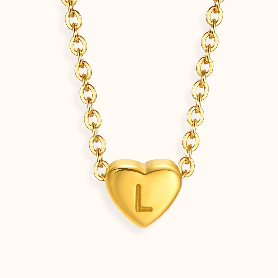 Amour Heart Alphabet Necklace