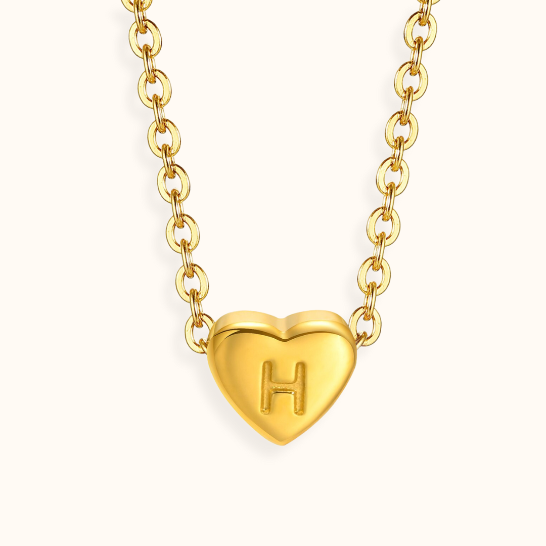 Amour Heart Alphabet Necklace