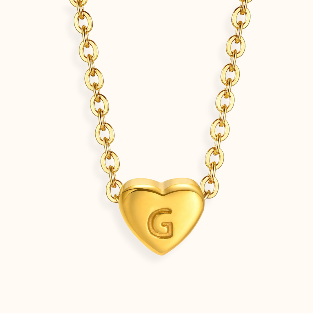 Amour Heart Alphabet Necklace