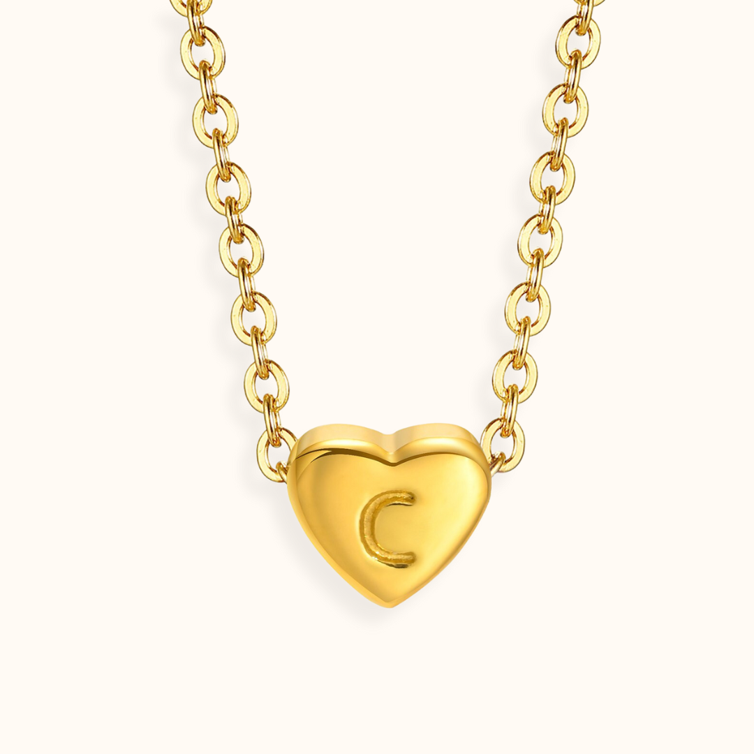 Amour Heart Alphabet Necklace