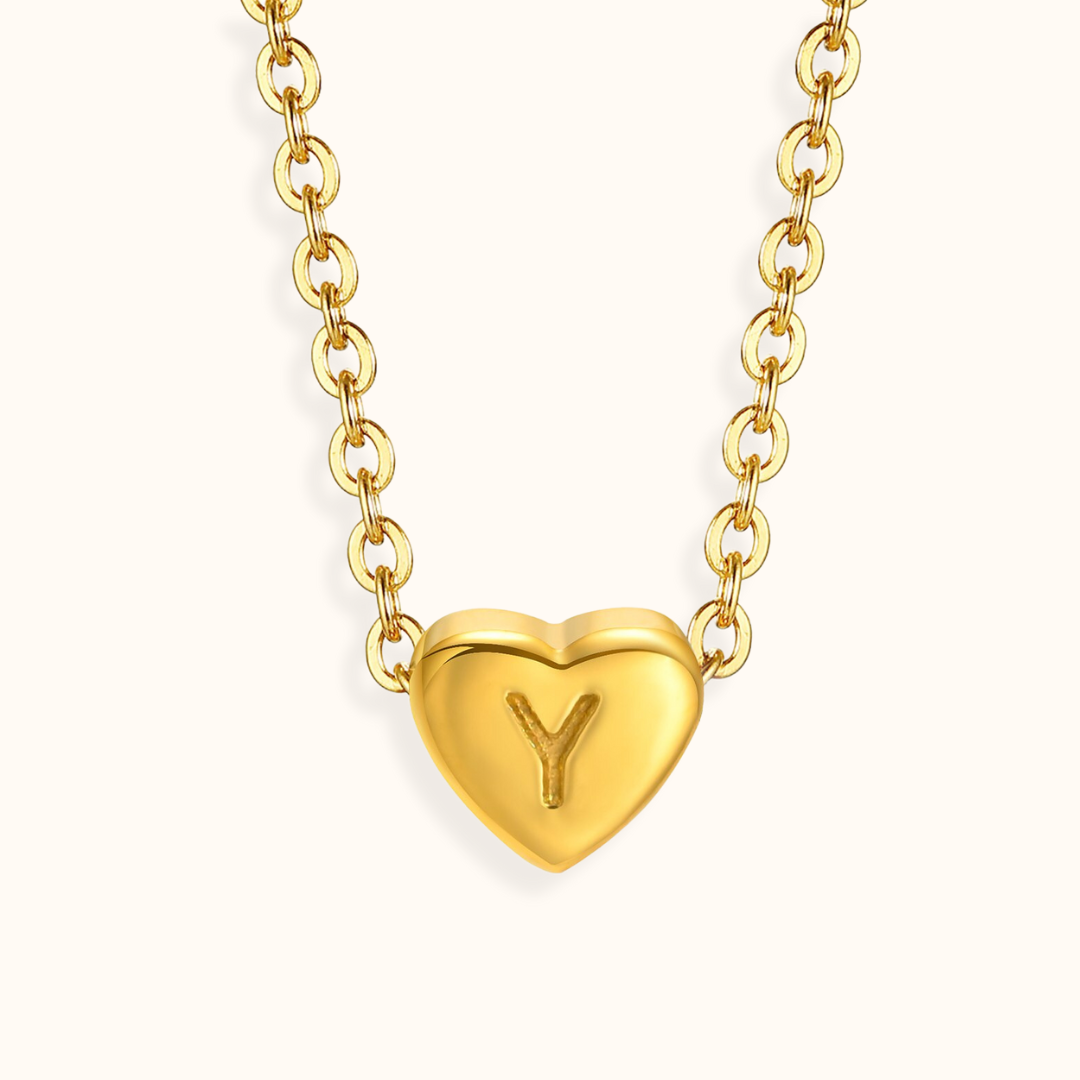 Amour Heart Alphabet Necklace