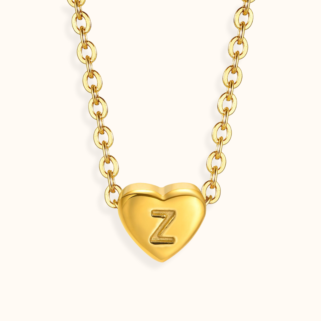 Amour Heart Alphabet Necklace