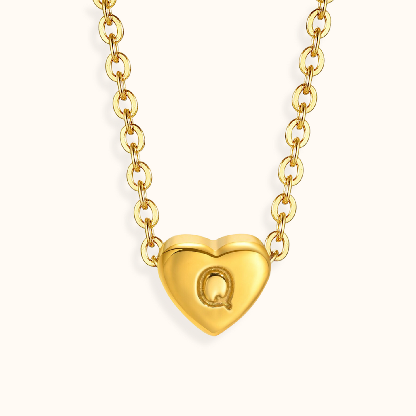 Amour Heart Alphabet Necklace