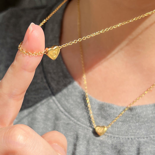 Amour Heart Alphabet Necklace