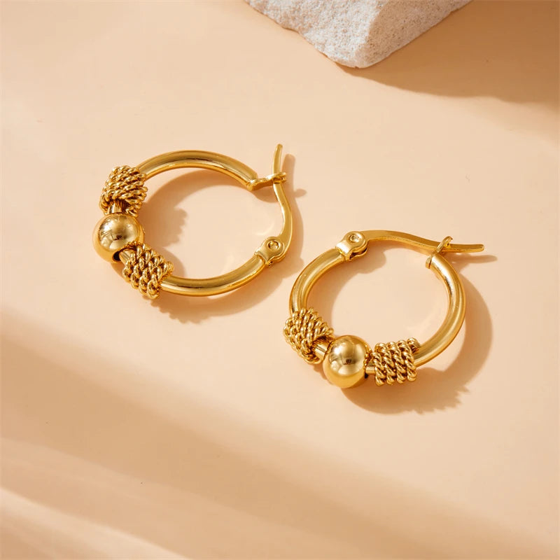 Golden Woven Hoop Earrings
